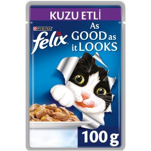 Felix Kuzu Etli Tam Yaş Kedi Maması 100 G Pouch