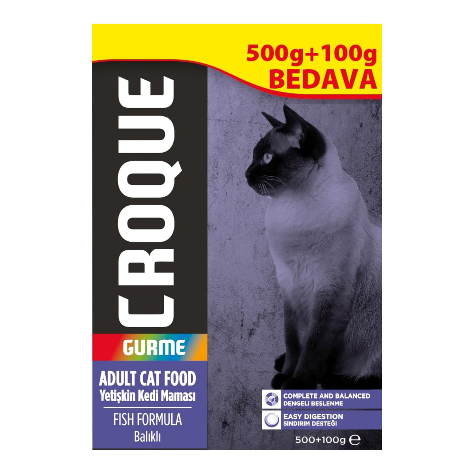 Croque Gurme Balıklı Yetiş.kedi Mama500+100g 600Gr Sempati